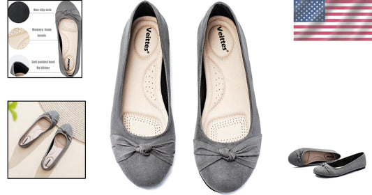 Classic Women's Wide Width Ballet Flats with Non-Slip Sole – Effortless Elegance