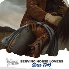 Load image into Gallery viewer, Durable Silver Dot Ranch Rope with Leather Burner - Perfect for Roping Tasks
