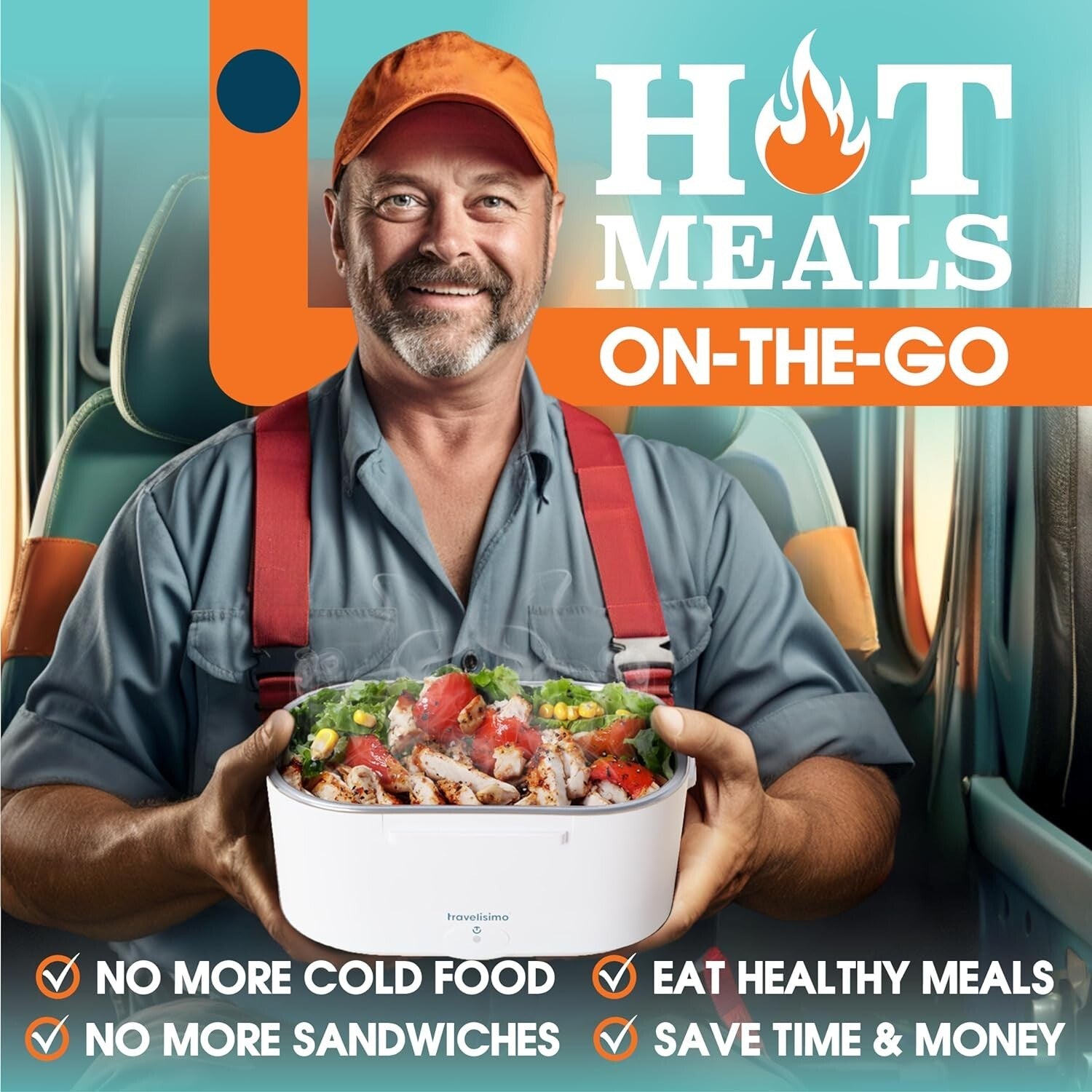 Versatile 80W Electric Lunch Box for Men & Women - Ideal for On-the-Go Dining