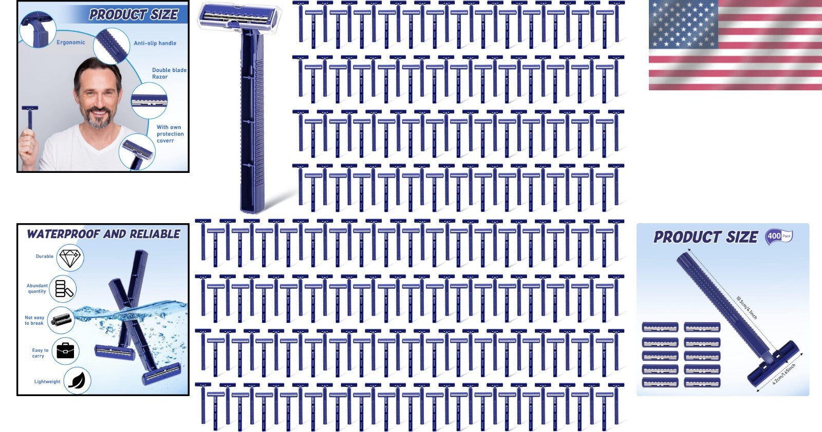 Twin Blade Stainless Steel Razors in Bulk - Ideal for Home and Charity Use