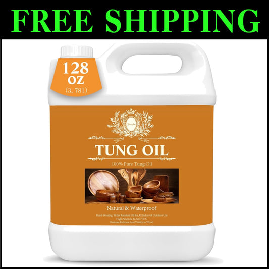 Eco-Friendly 1 Gallon Tung Oil Finish - Perfect for Furniture and Food Surfaces