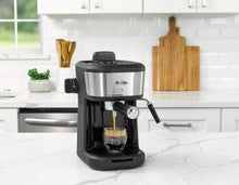 Load image into Gallery viewer, Single Serve Espresso &amp; Cappuccino Maker with Milk Frother - Black Stainless