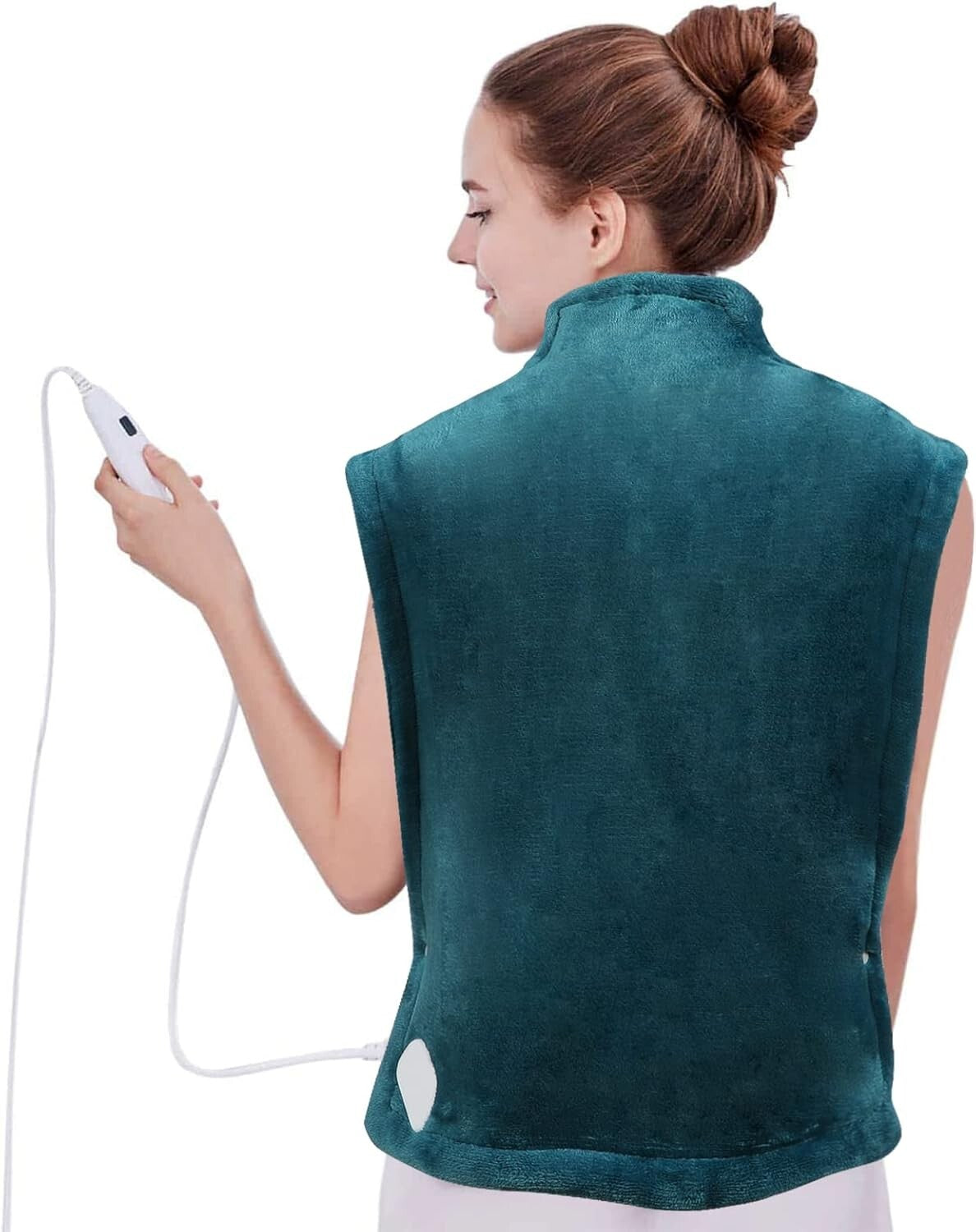 Electric Heating Pad 26"x35" for Neck, Shoulders & Back Pain Relief - Dark Green