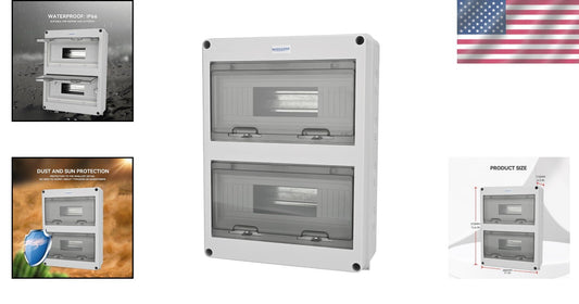 IP65 Rated 24-Way Circuit Breaker Box in Durable PC+ABS Material - Easy Install