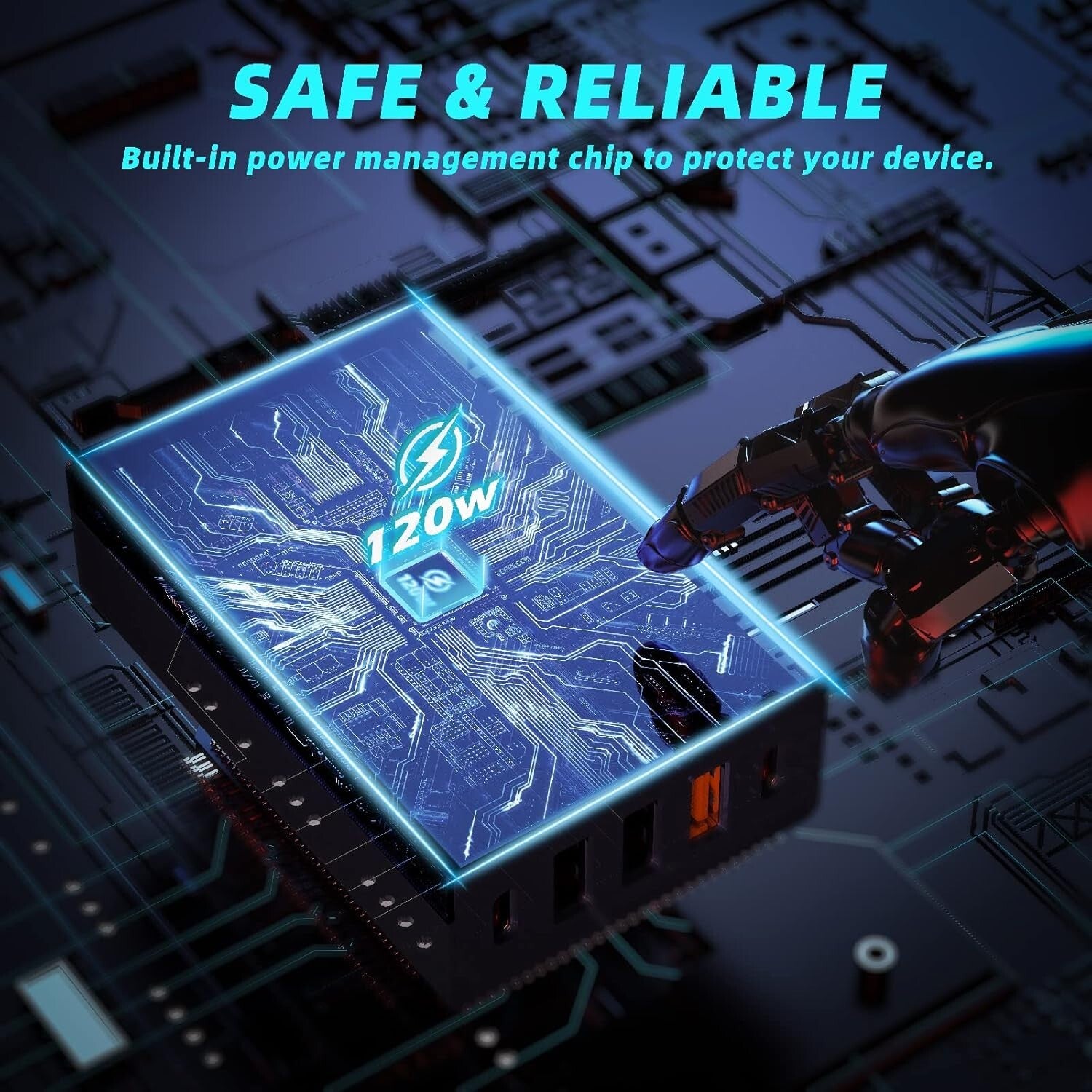 5-Ports USB C Car Charger - Safety Certified 120W Adapter for All Smart Devices