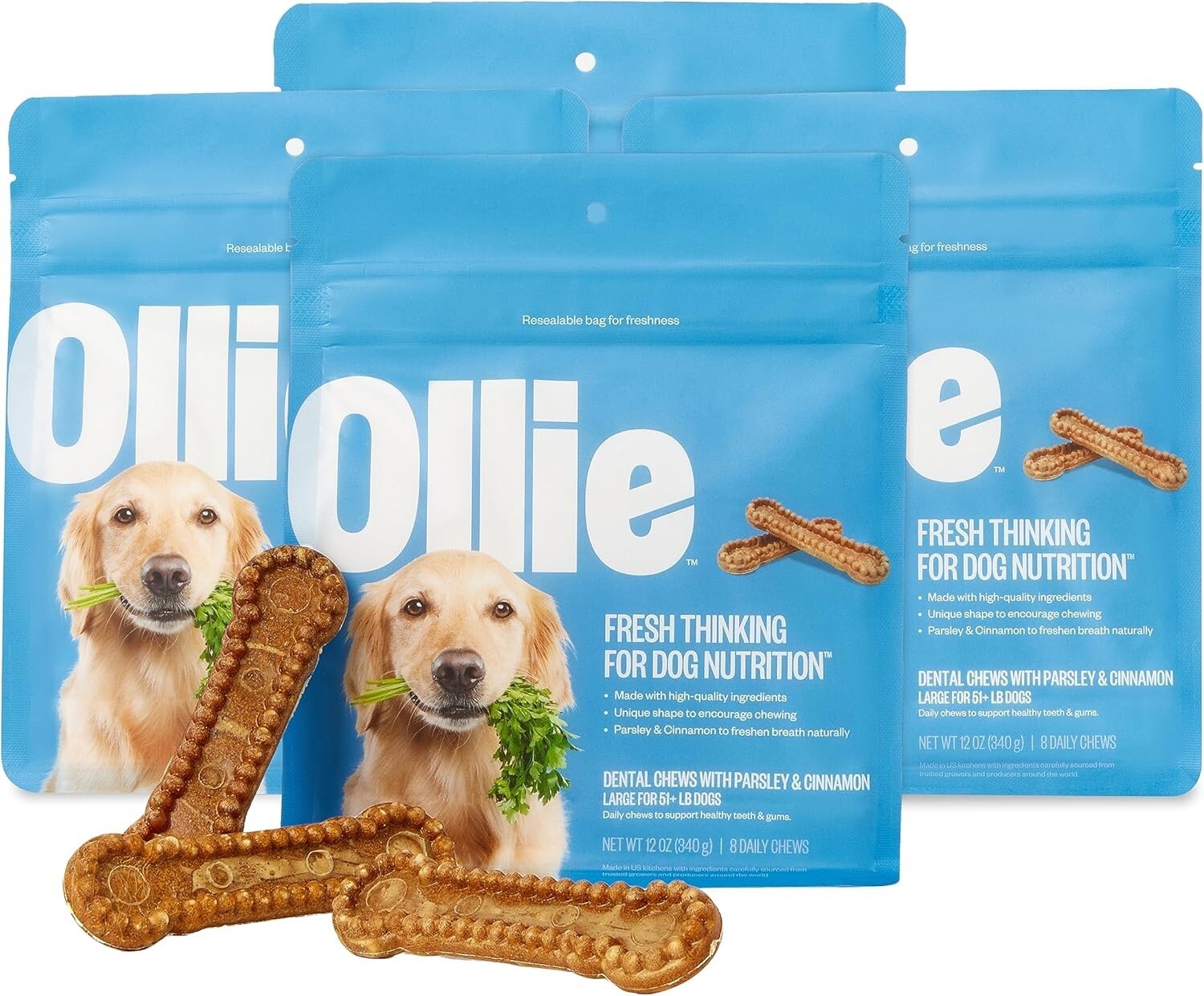 Cinnamon Dental Sticks for Large Dogs - Promote Teeth Cleaning and Fresh Breath