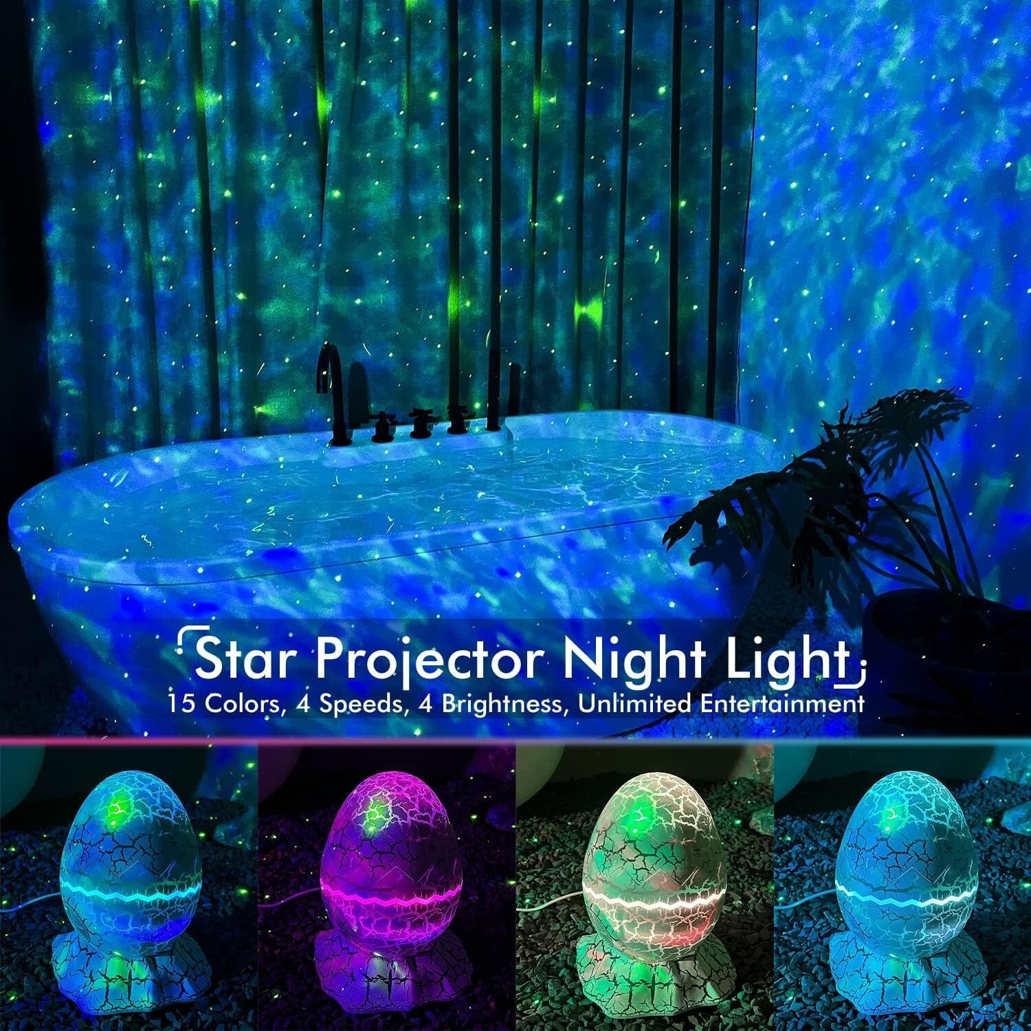 4-in-1 Galaxy Projector: Bluetooth Speaker, Night Light, and White Noise Machine