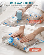 Load image into Gallery viewer, Durable 35 Pack Vacuum Storage Bags with Rechargeable Pump - Travel Essential