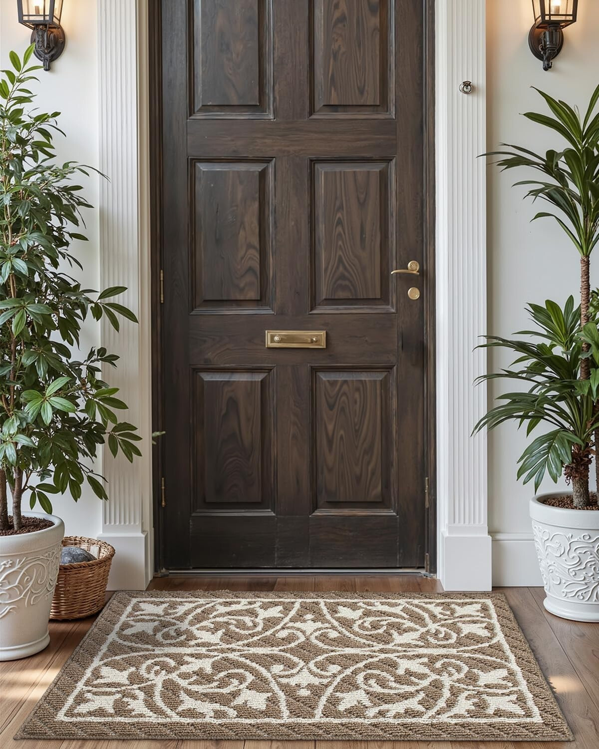 Machine Washable Non-Slip Entry Doormat 2'8" x 4' - Easy Care Floral Rug