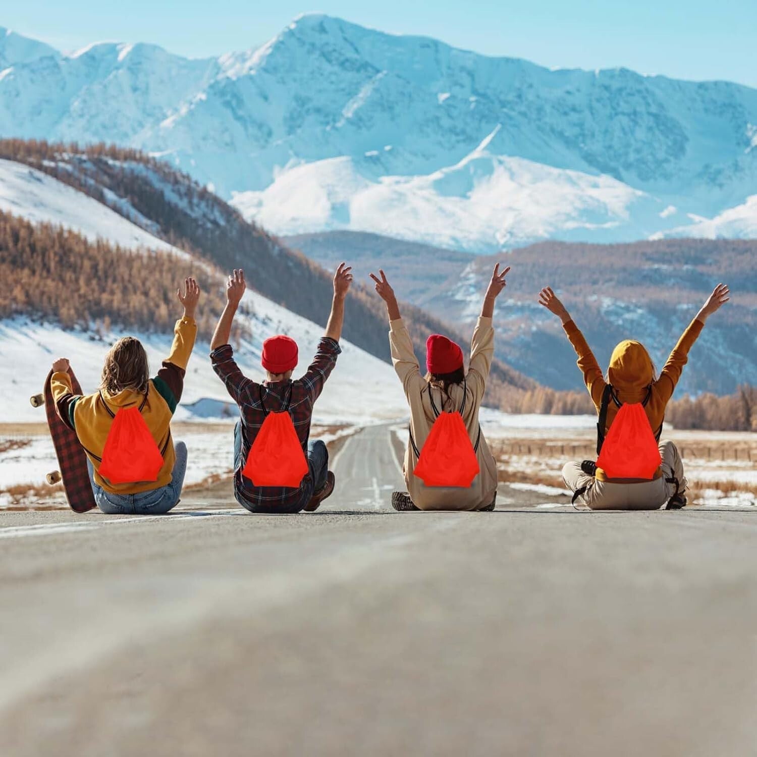 Bulk Red Drawstring Bags - 50 Durable Backpack Bags for Active Lifestyles