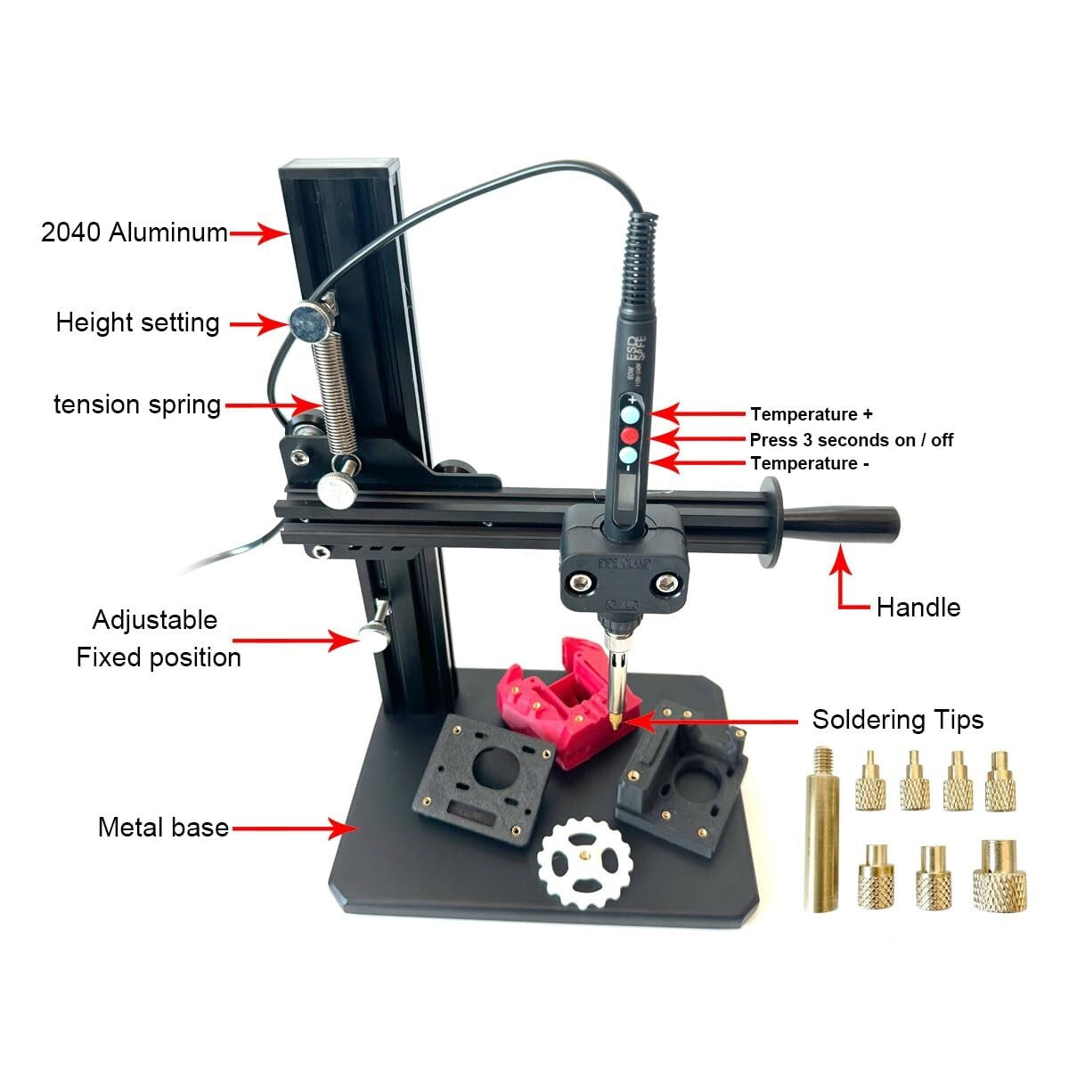 Adjustable Temperature Soldering Iron & 370PCS Heat Set Inserts for 3D Printing