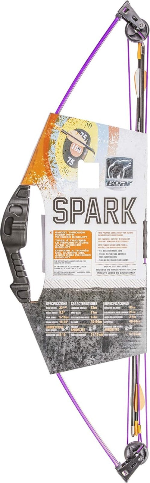 Lightweight Youth Bow Set with Whisker Biscuit, Ideal for Ages 5-10 - Flo Purple