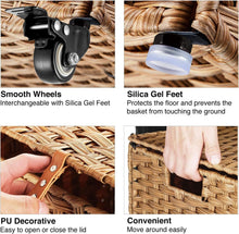 Load image into Gallery viewer, Elegant 110L Divided Laundry Basket with Wheels - Waterproof and Easy-Clean