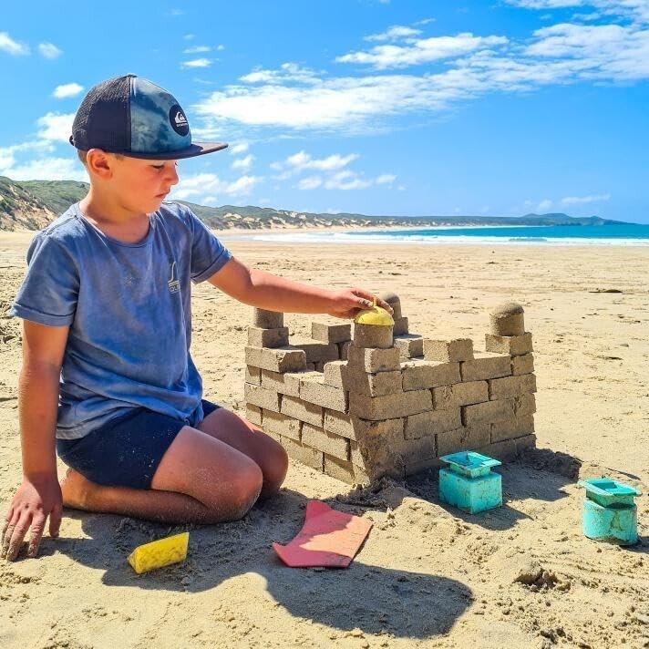 Durable Sand Castle Building Kit - 9 Travel-Friendly Molds & Toys for Kids