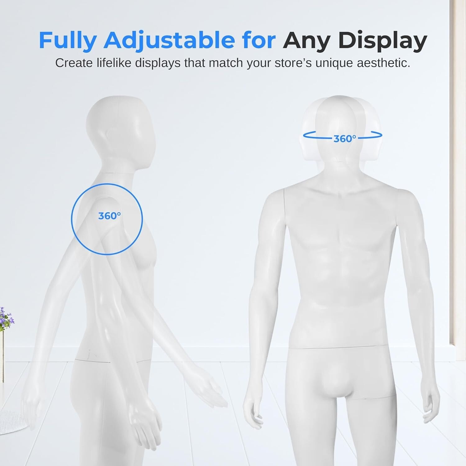 Sturdy 73-Inch Male Mannequin with Adjustable Design for Eye-Catching Displays