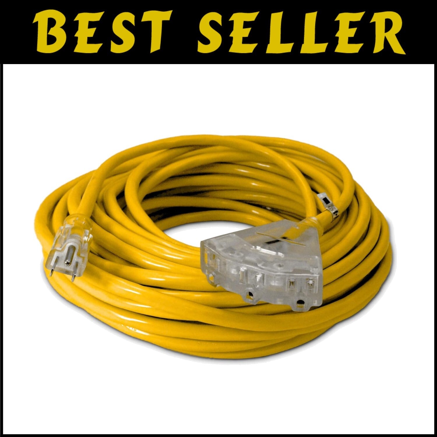 15 Amp 75 ft SJTW Waterproof Extension Cord - Perfect for Outdoor Power Needs
