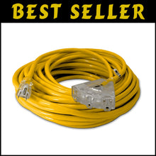 Load image into Gallery viewer, 15 Amp 75 ft SJTW Waterproof Extension Cord - Perfect for Outdoor Power Needs