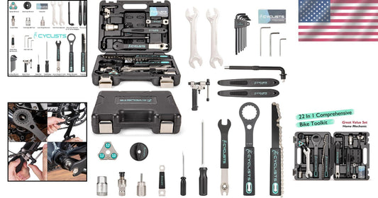 Durable Bike Tool Set with Storage Case - 22 Carbon Steel Tools Included