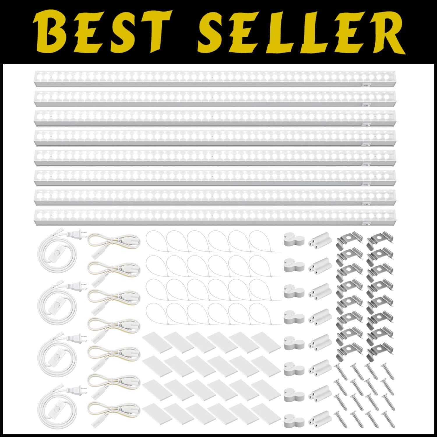 Self-Install 8-Pack LED Grow Light Strips - Ideal for Indoor Plants & Greenhouse