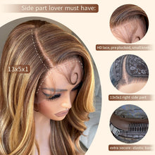 Load image into Gallery viewer, Luxury 24” Honey Blonde Lace Front Wig - Body Wave Synthetic Beauty with Volume