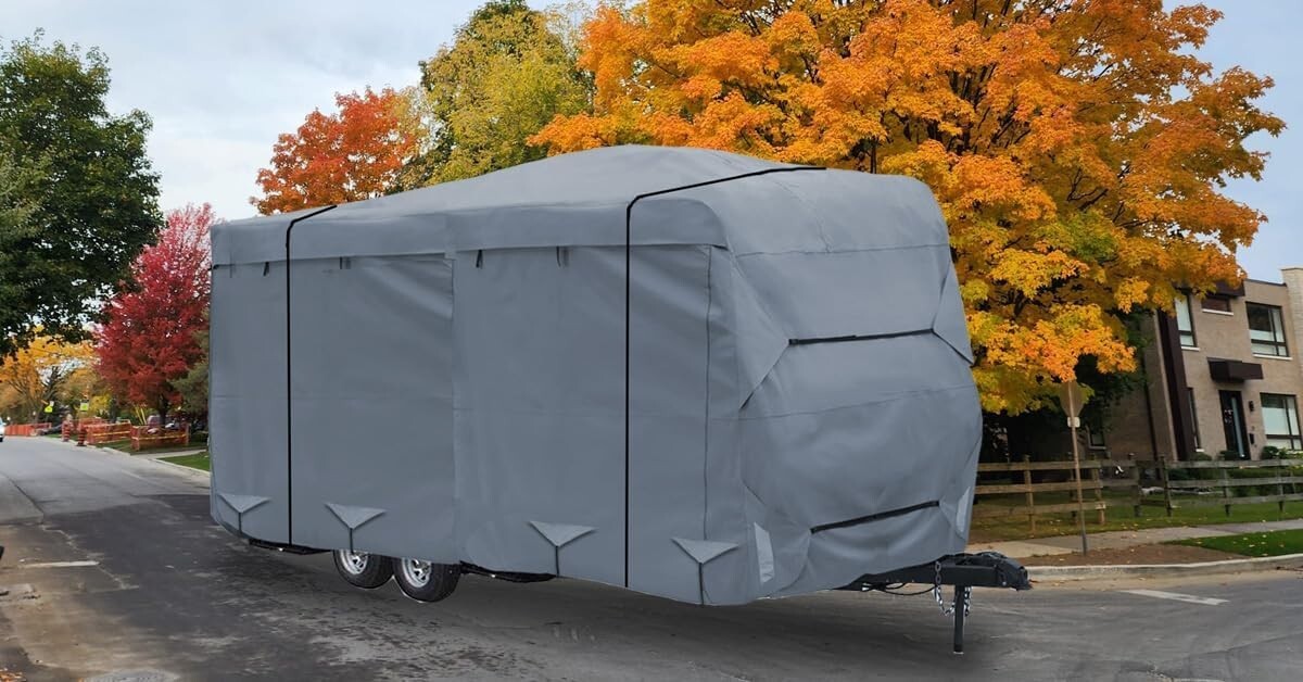 Heavy-Duty Travel Trailer Cover for 26'-28' RVs - Windproof & Water-Resistant