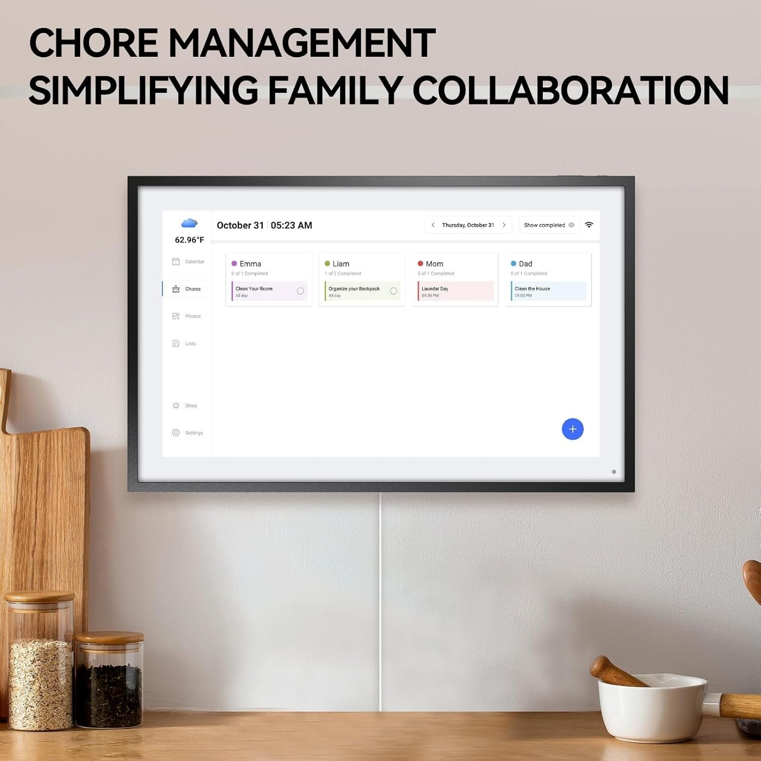 Wall-Mountable Family Calendar with Full HD Touchscreen - 15.6" Planning System
