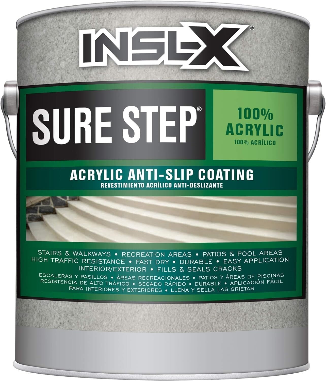 1 Gallon White Sure Step Anti-Slip Acrylic Paint - Matte Finish for High Traffic