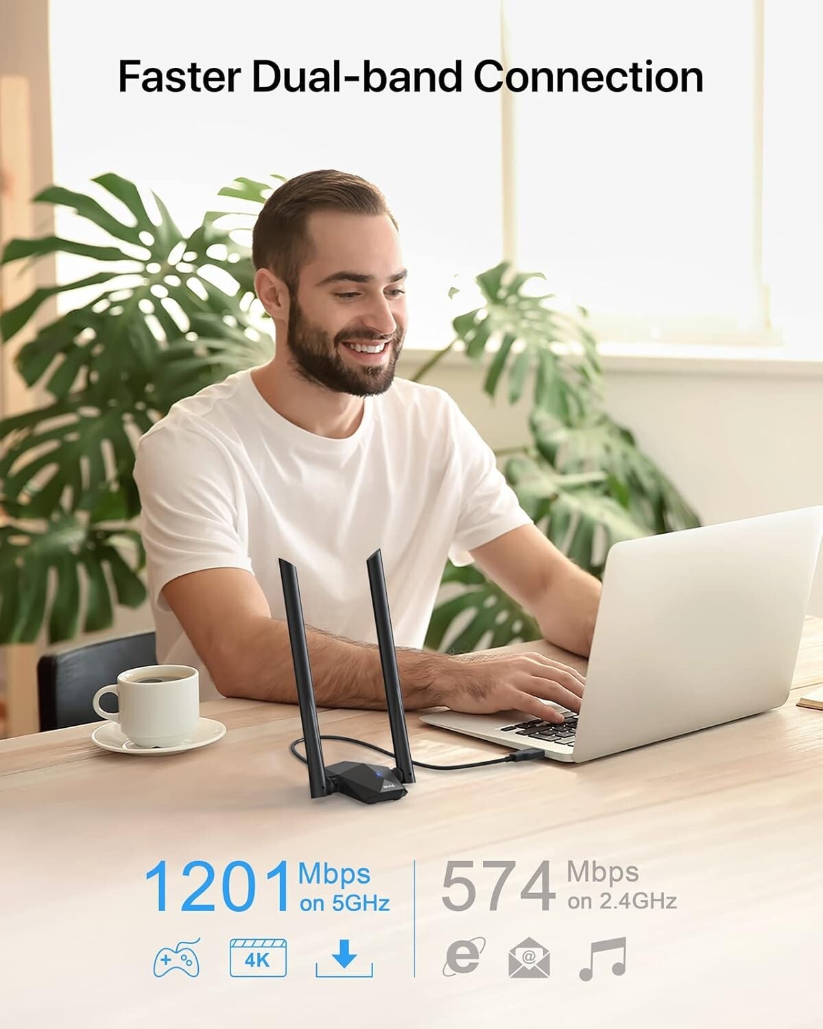 High-Speed USB WiFi Adapter for Linux & Raspberry Pi - AX1800 Dual-Band