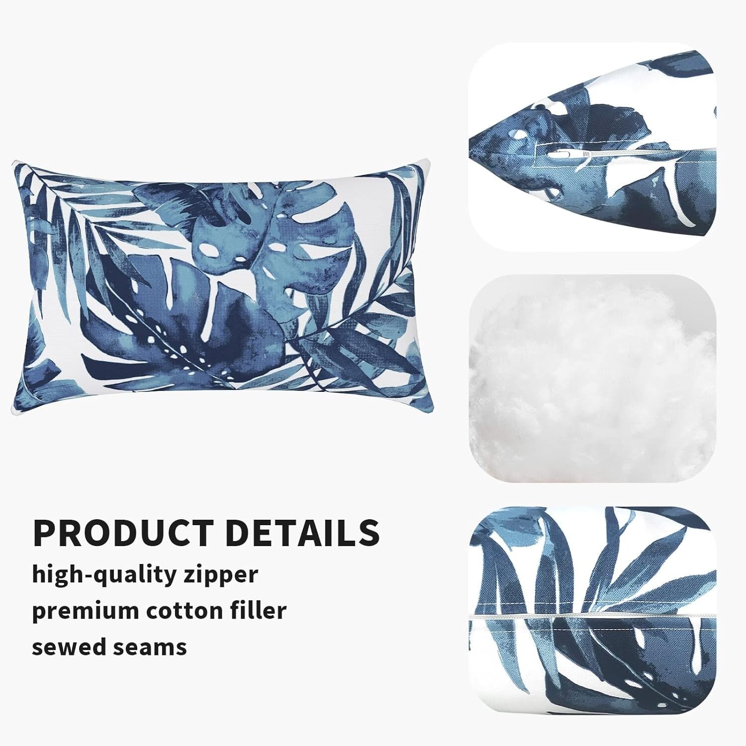 Elegant 12x20 in Waterproof Lumbar Pillows for Indoor and Outdoor Use - Set of 2