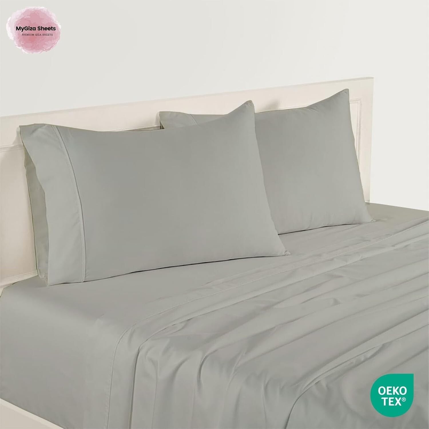 100% Certified Giza Cotton King Size Sheets Set - 4PC Deep Pocket Elegance