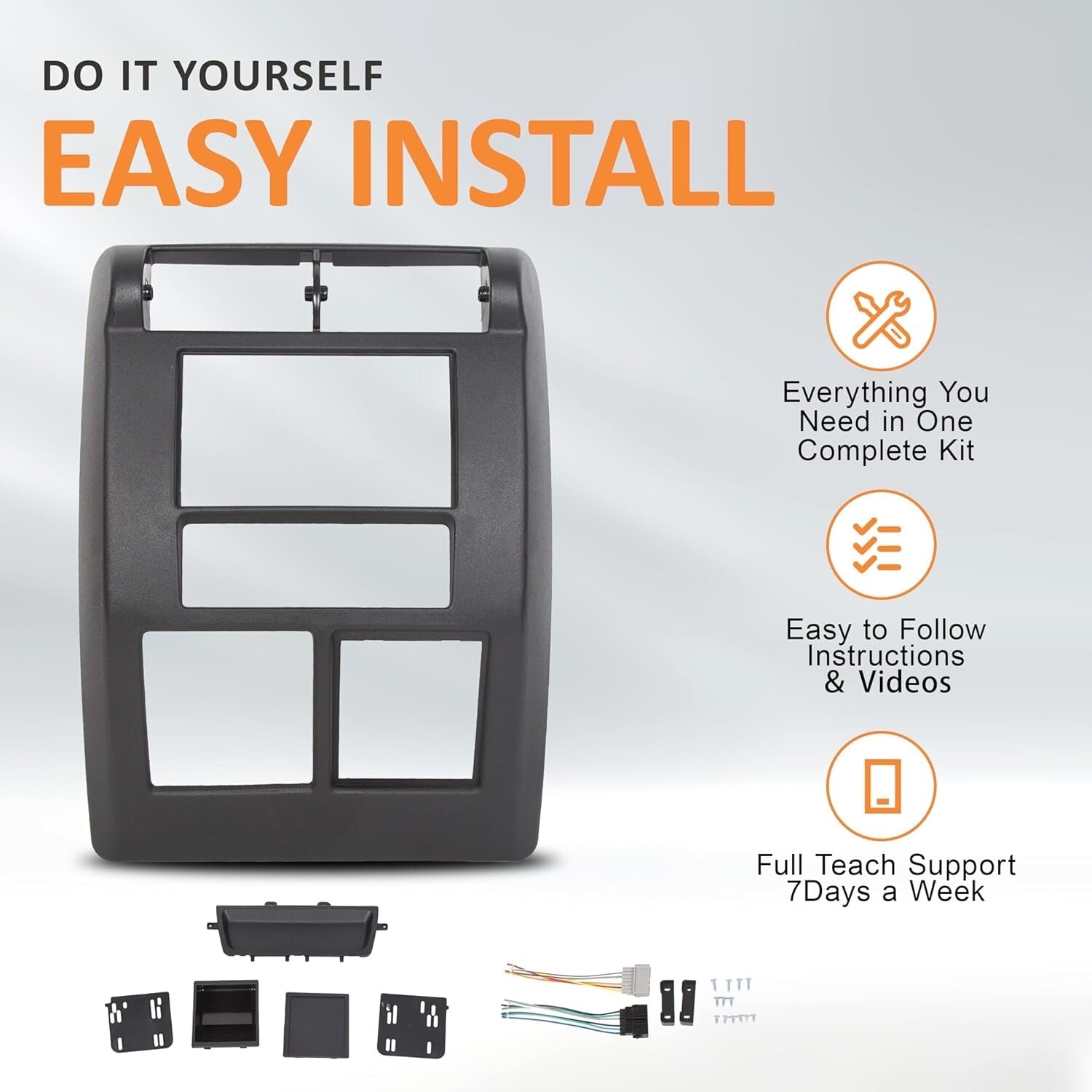 1997-2002 Jeep Wrangler TJ Double Din Dash Install Kit with Brackets & Harness