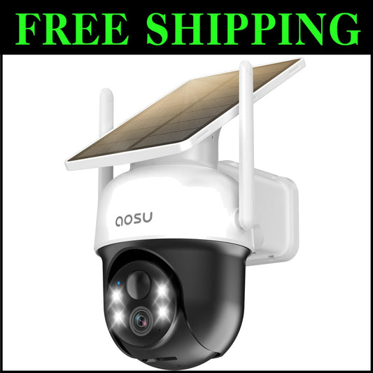 Eco-Friendly Solar Camera Security with 2K Night Vision - Wireless & Waterproof