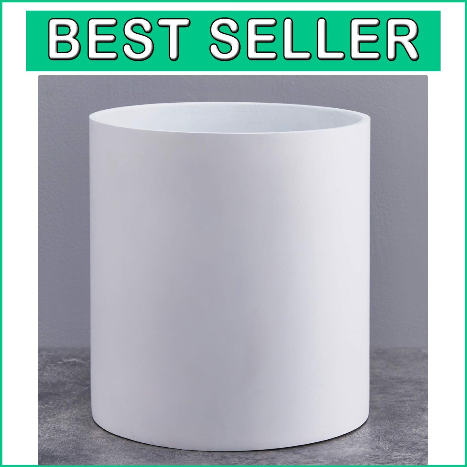 Elegant 12-Inch Round Matte White Pot with Drainage Plug - Indoor/Outdoor Use