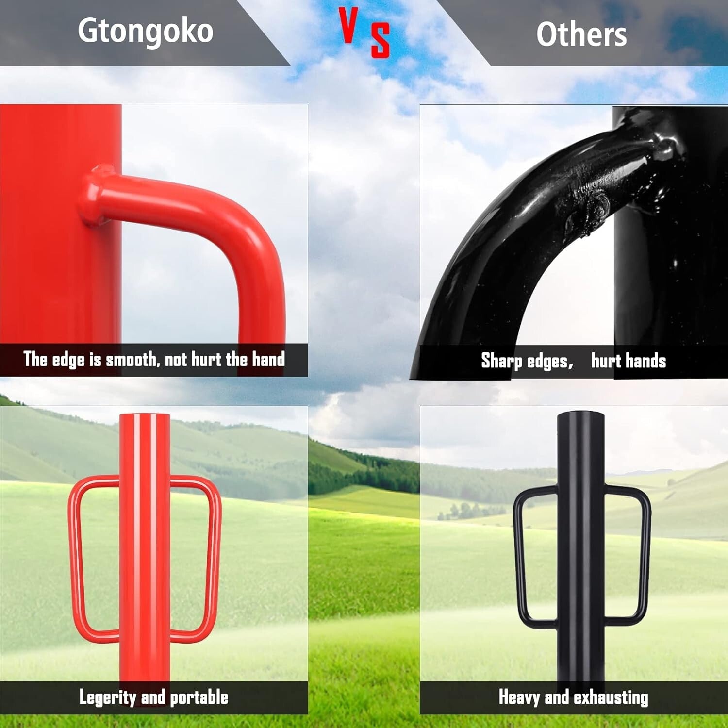 Durable 18LB T-Post Driver for Wood, Metal & U-Posts - 24 inch Precision Tool