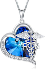 Load image into Gallery viewer, Adjustable 925 Silver Nurse Jewelry with Blue Heart - Thoughtful Gift for Nurses
