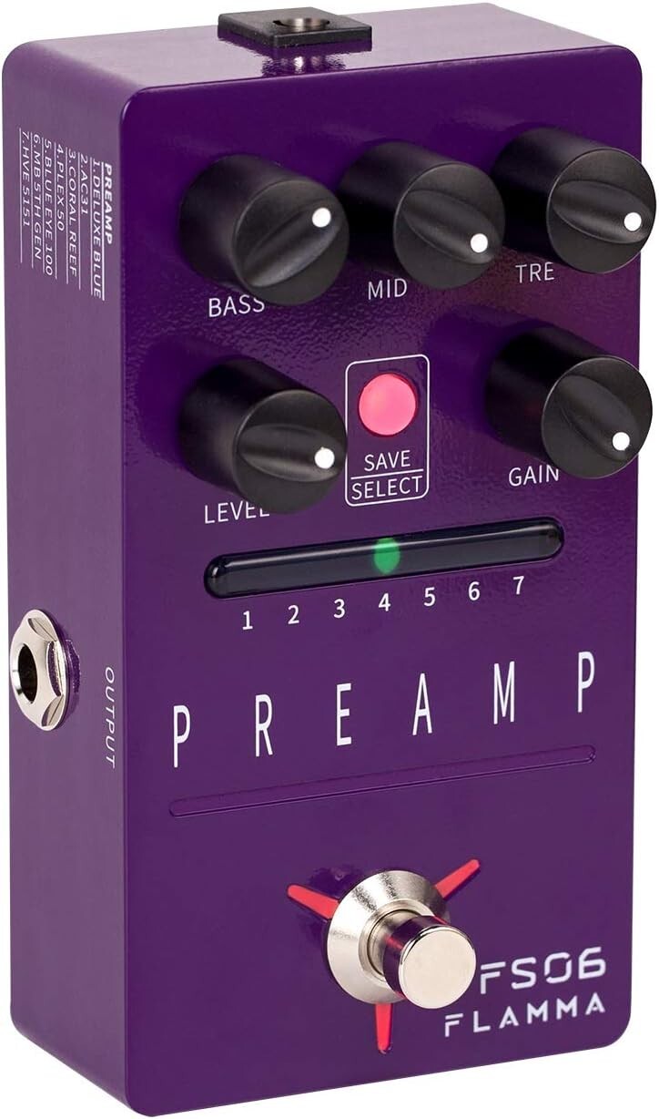 7 Preamp Guitar Effects Pedal - Built-in Cabinet Simulation & Lightweight Design