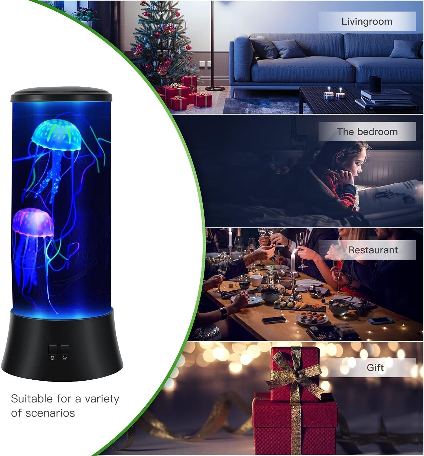 15-Inch Waterproof Jellyfish Light Lamp – Ideal Holiday Gift, Ultra-Quiet & LED