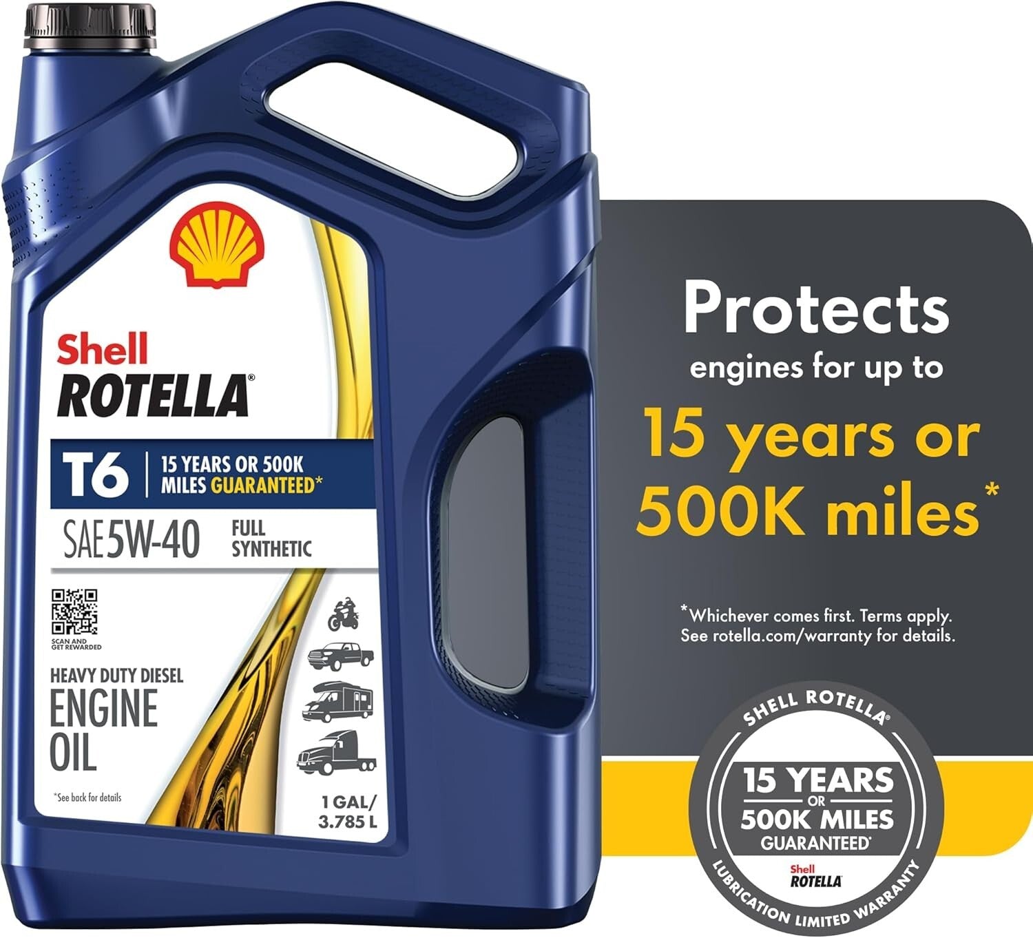 5W-40 Full Synthetic Motor Oil - Triple Protection Technology, 1 Gallon 3 Pack