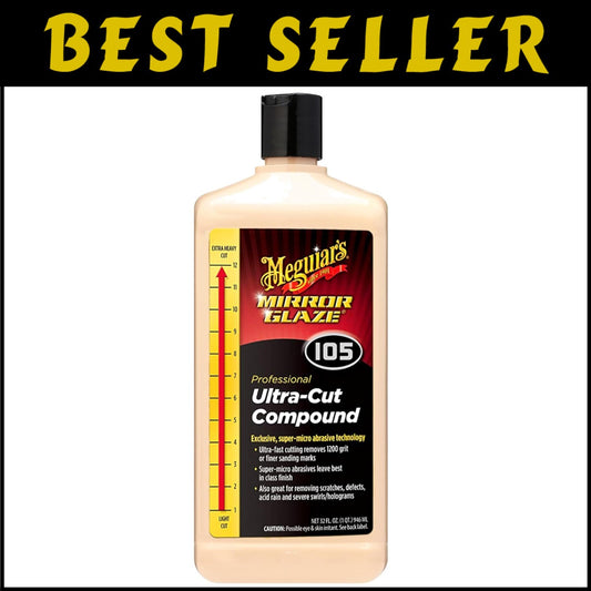Meguiar’s M105 Mirror Glaze Ultra-Cut Compound 32 Oz - Showroom Shine Restorer