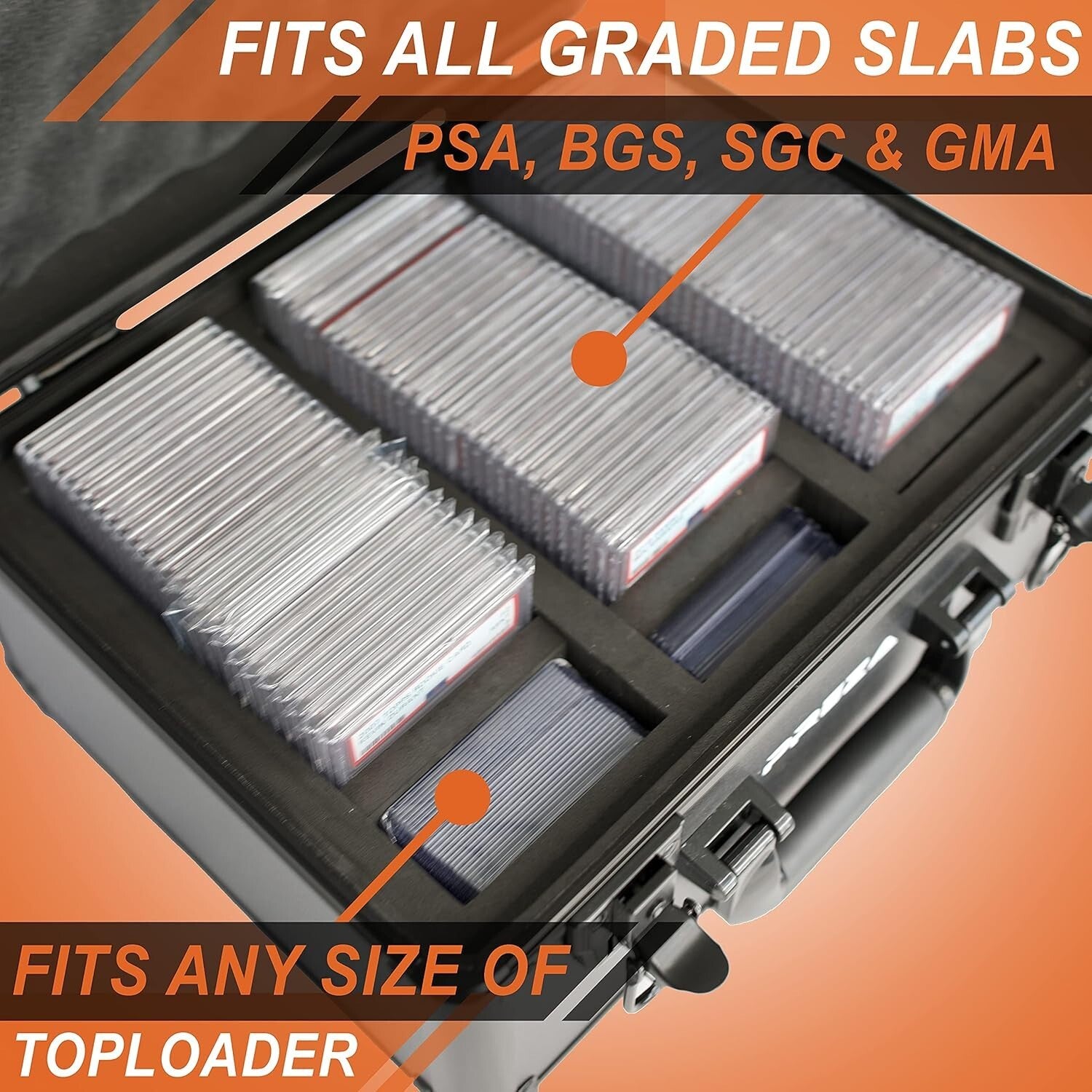 Compact Lockable Trading Card Case - 36L Storage for Graded Card Collections