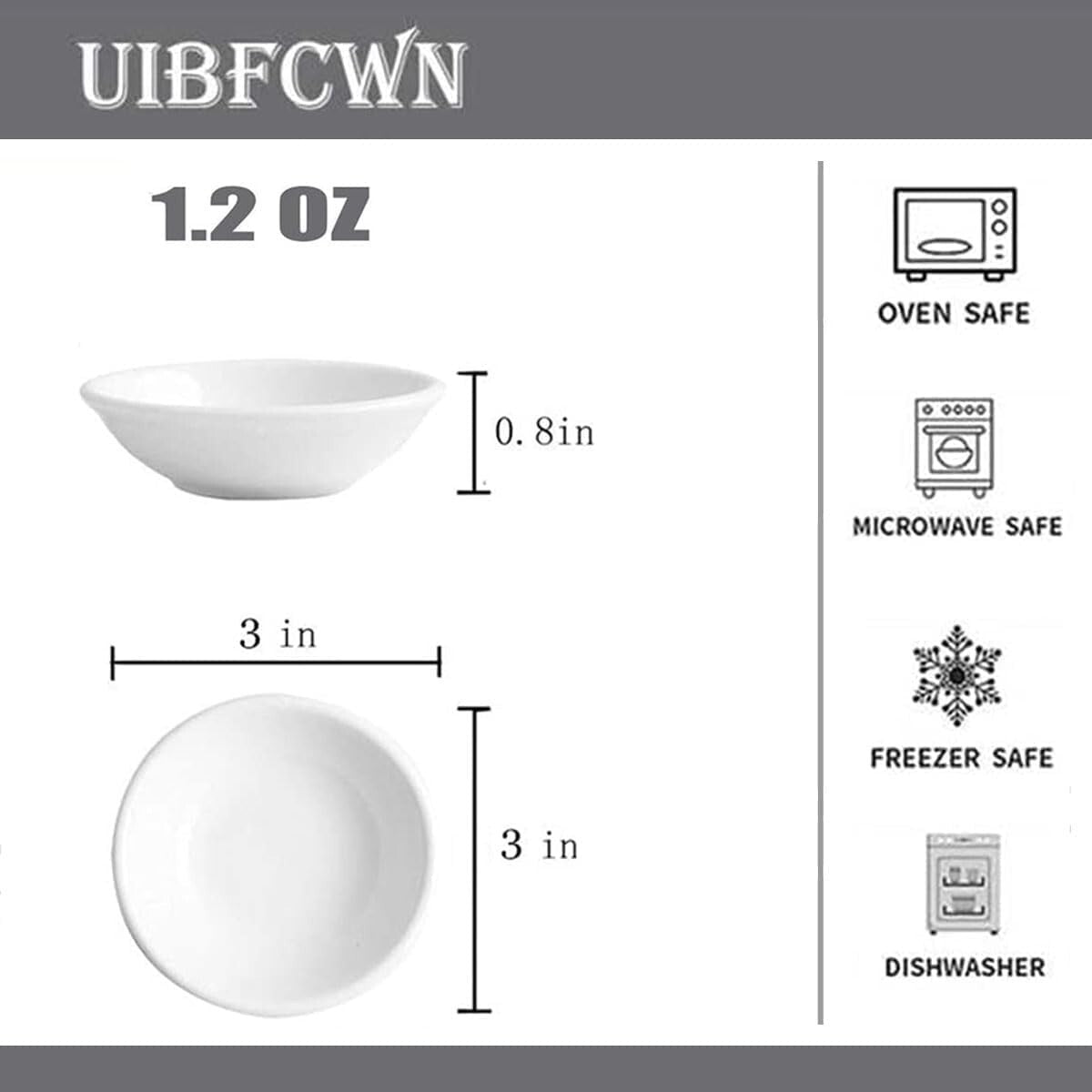 Attractive and Practical White Ceramic Sauce Bowls – 55 Piece Set for Gifting