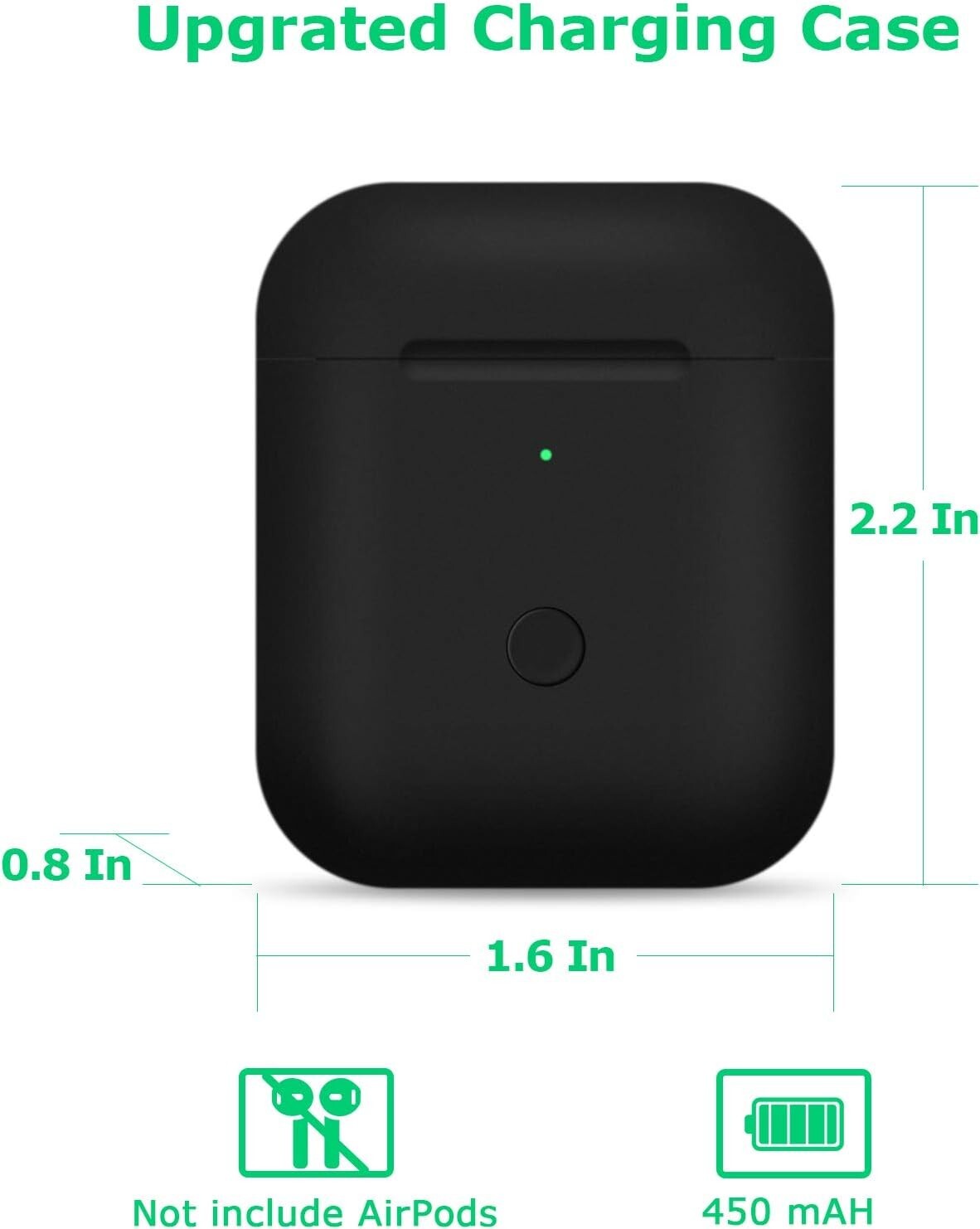 Durable Hard-Shell Wireless Charging Case for AirPods 1 & 2 with Sync Button