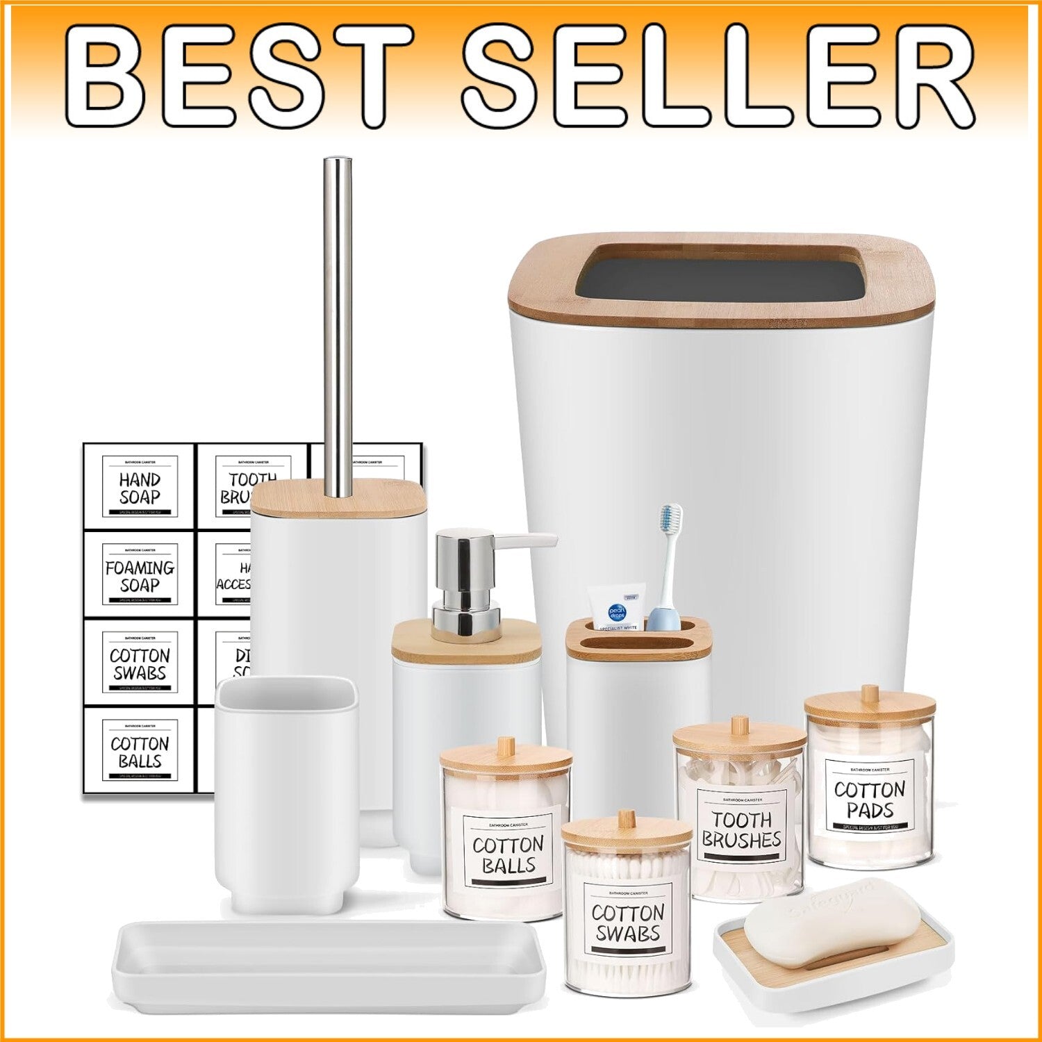 Durable Plastic 11-Piece Bathroom Accessory Set - Perfect Housewarming Gift