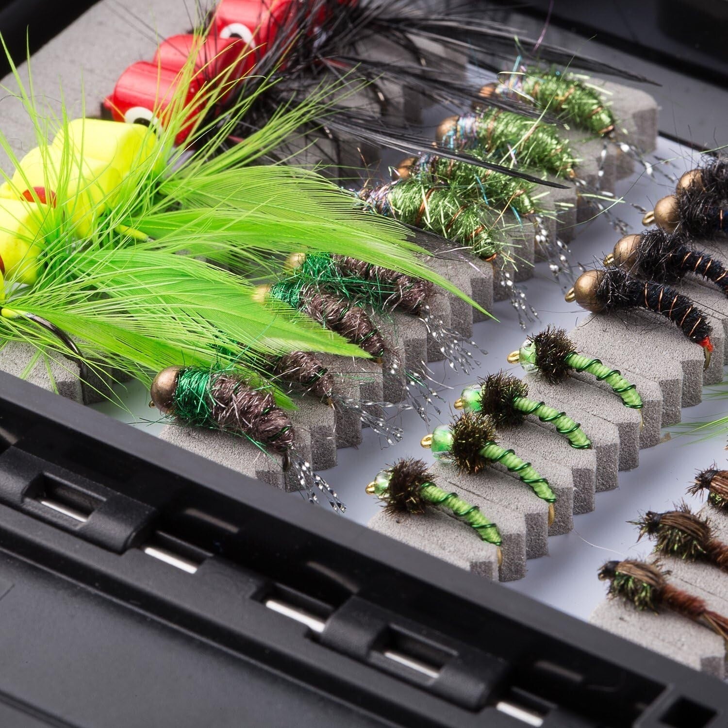 Versatile 80pcs Fishing Flies Kit in Waterproof Box - Ideal for Bluegill & Trout