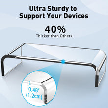 Load image into Gallery viewer, Crystal Clear Acrylic Monitor Riser - Supports Up to 50 Lbs, Multi-Purpose Use