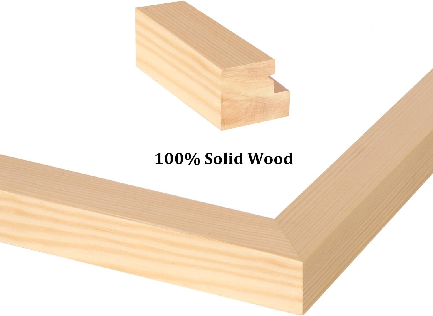 Durable Natural Wood Poster Frame Set, Shatterproof 24x36 for Cherished Moments