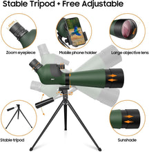 Load image into Gallery viewer, High-Definition 20-60x85 Waterproof Spotting Scope with Tripod for Outdoor Use
