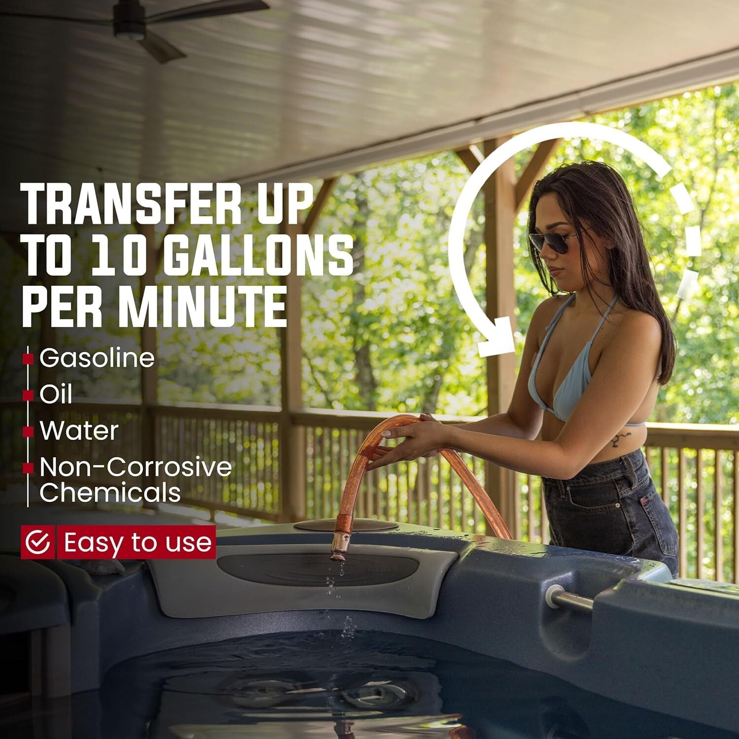 Versatile Self-Priming Siphon 1” x 10' - Ideal for Fuel, Water, and Oil Transfer