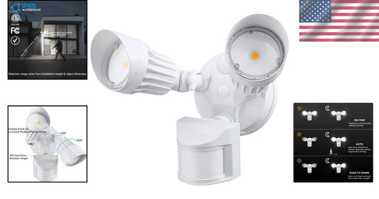 ETL Certified COB LED Outdoor Motion Light, Adjustable Floodlight for Safety