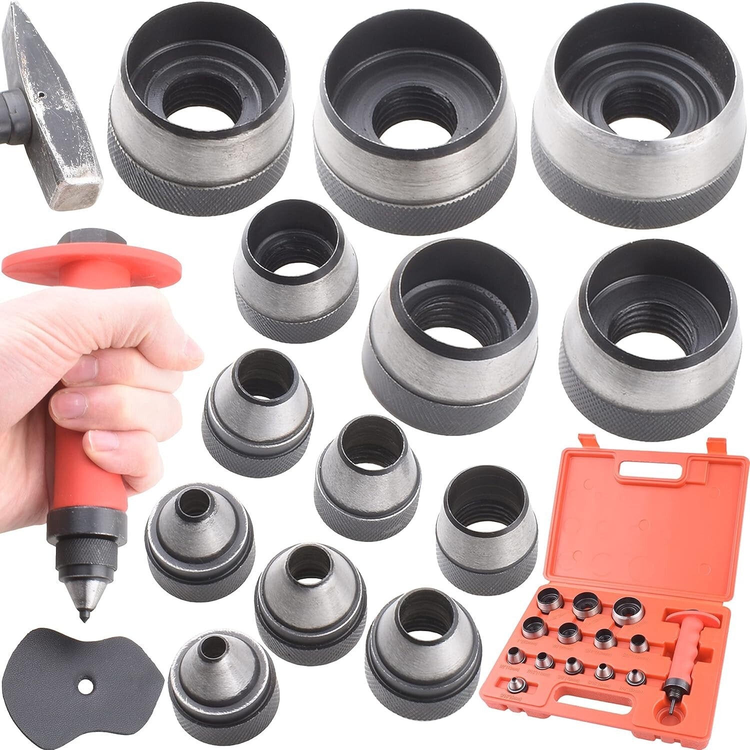 14-Piece Hollow Hole Punch Set – Precision Tool for Leather & Plastic Projects
